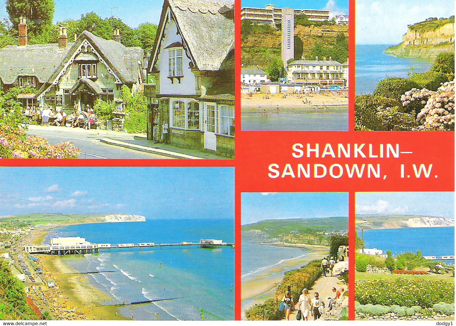 SCENES FROM SHANKLIN & SANDOWN, ISLE OF WIGHT, ENGLAND. UNUSED POSTCARD Sa8 - Sandown