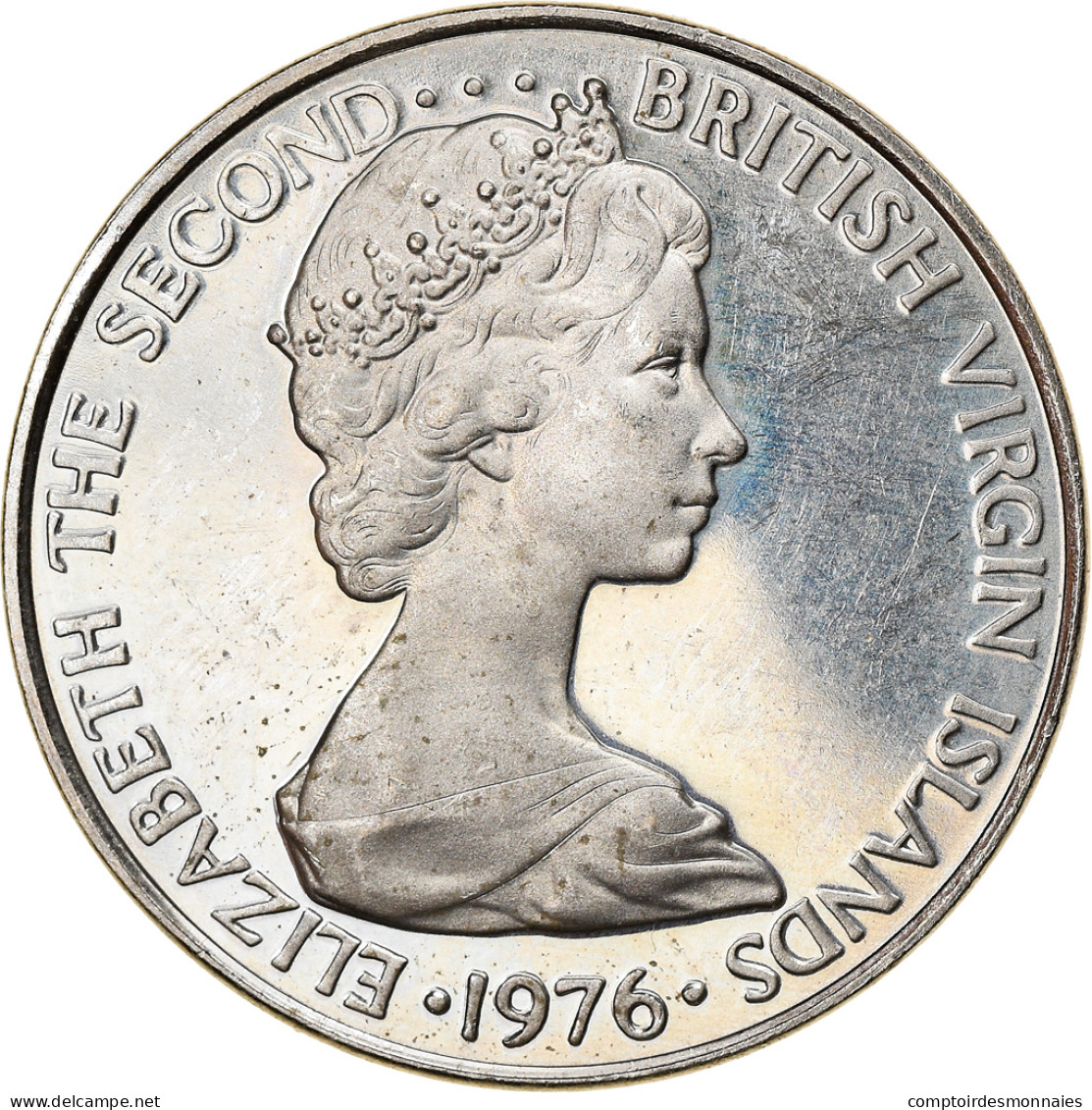 Monnaie, BRITISH VIRGIN ISLANDS, Elizabeth II, 5 Cents, 1976, Franklin Mint - Iles Vièrges Britanniques