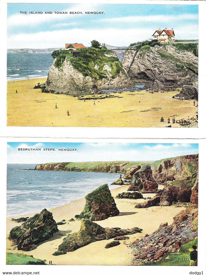 NEWQUAY CORNWALL. SIX CARD LETTER FORM, UNUSED POSTCARDS Box1e - Newquay