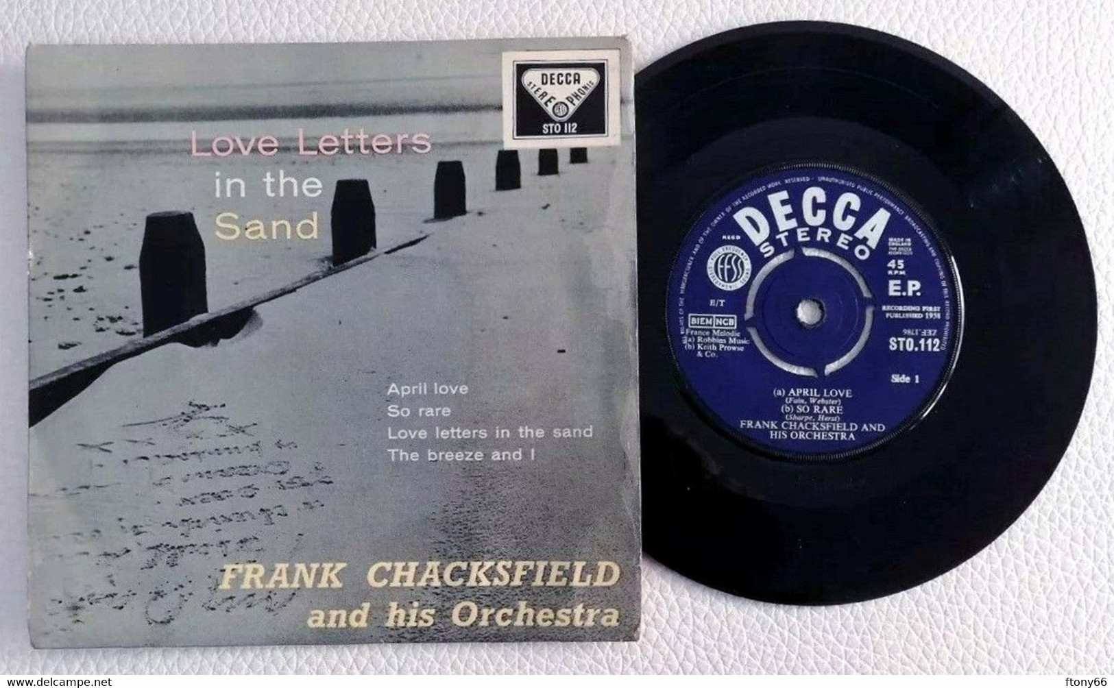 MA21 45 GIRI CHACKSFIELD AND HIS ORCHESTRA "LOVE LETTERS IN THE SAND" -1958 - Jazz