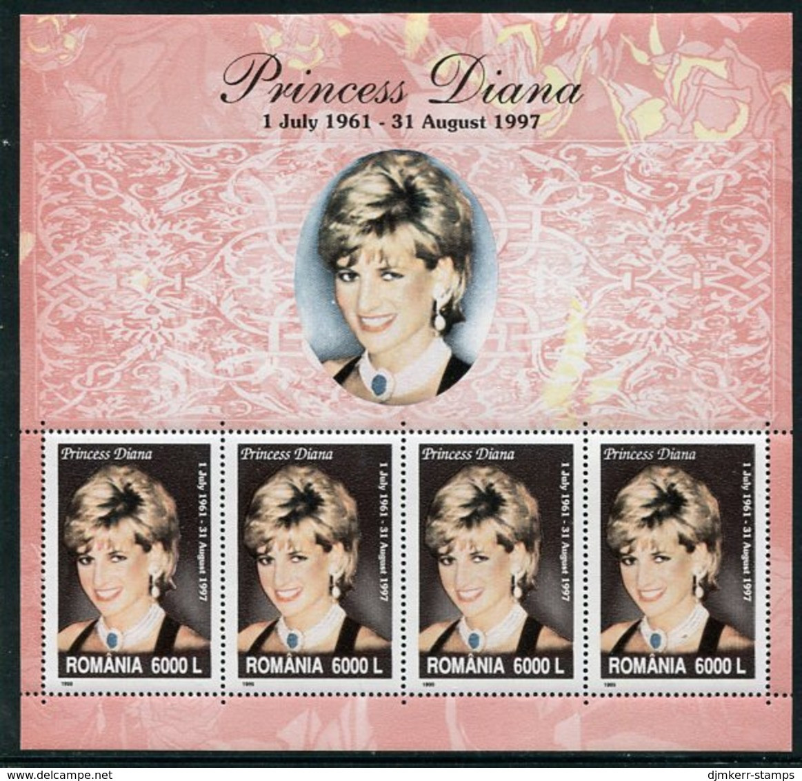 ROMANIA 1999 Princess Diana Sheetlet MNH / **.  Michel 5449 Kb - Unused Stamps
