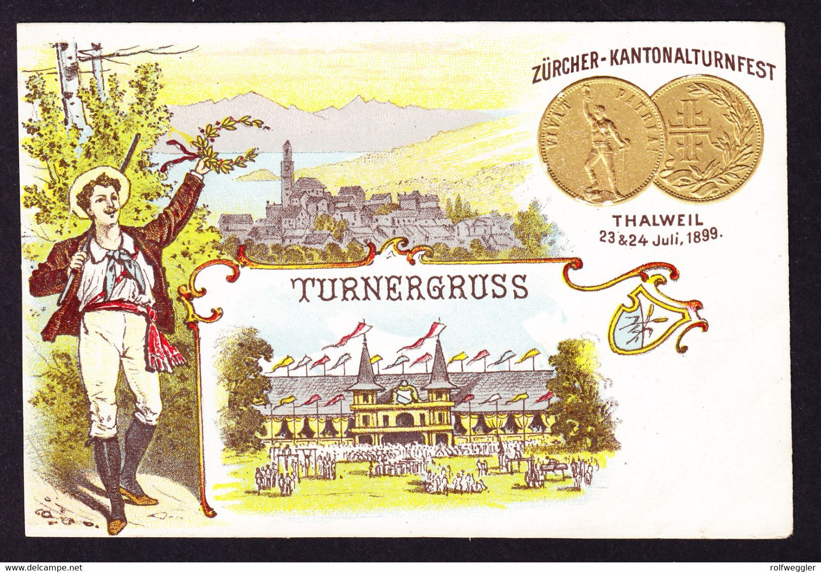 1899 Ungelaufene AK Zürcher Kant. Turnfest In Thalwil, Turnergruss - Thalwil