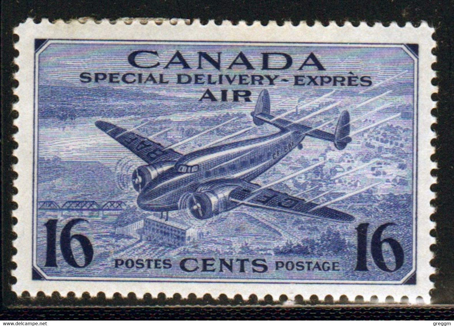 Canada 1942 Single 16c Stamp Issued To For Air Special Delivery In Mounted Mint - Eilbriefmarken