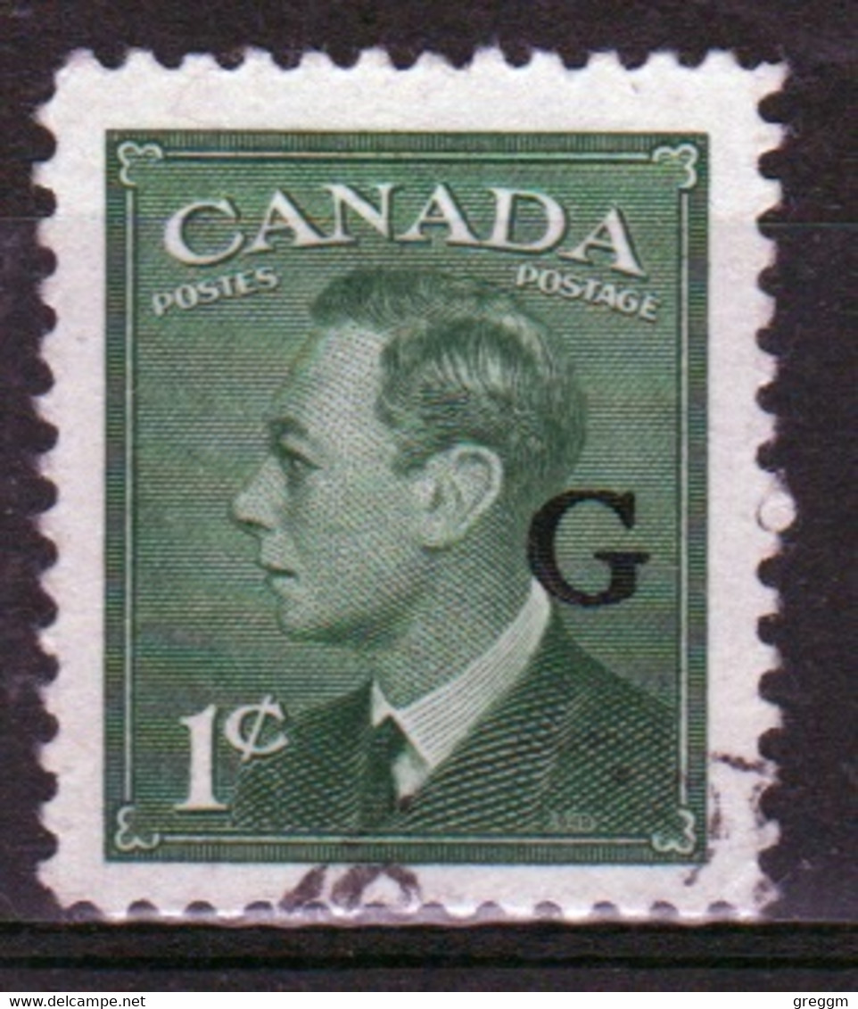 Canada 1950 Single Of 1c Stamp Overprinted 'G'. In Fine Used - Opdrukken