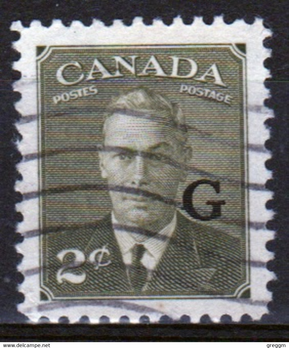 Canada 1950 Single  2c Stamp Overprinted 'G'. In Fine Used - Opdrukken