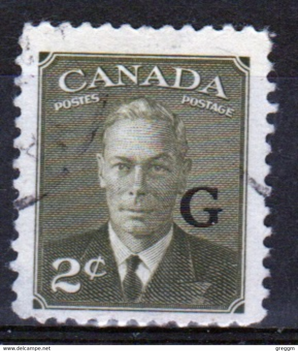 Canada 1950 Single  2c Stamp Overprinted 'G'. In Fine Used - Opdrukken