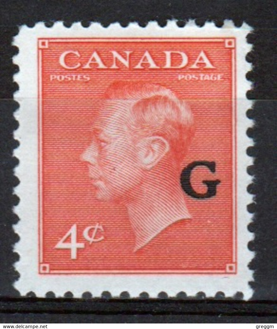 Canada 1950 Single 4c Stamp Overprinted 'G'. In Mounted Mint - Opdrukken