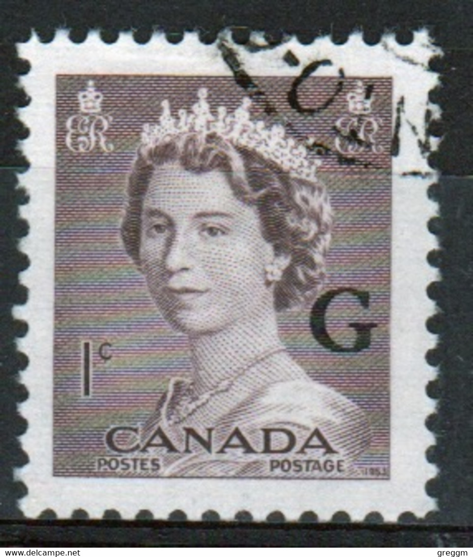 Canada 1955 Single 1c Stamps Overprinted 'G'. In Fine Used - Sovraccarichi