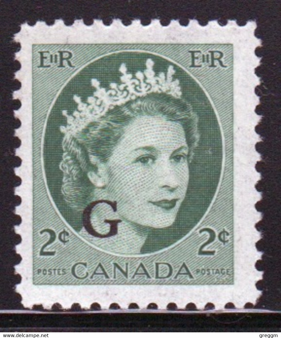 Canada 1955-56 Single 2c Stamps Overprinted 'G'. In Mounted Mint - Opdrukken