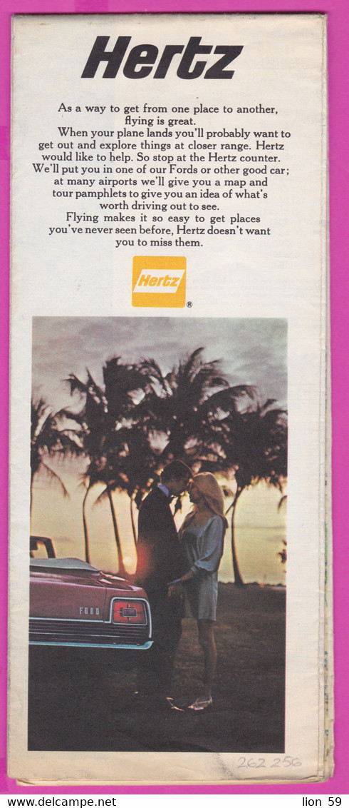 262256 / American Airlines Directions  , Advertising Hertz , Ford ,Transport Brochure Fort Worth, Texas, United States - Mundo