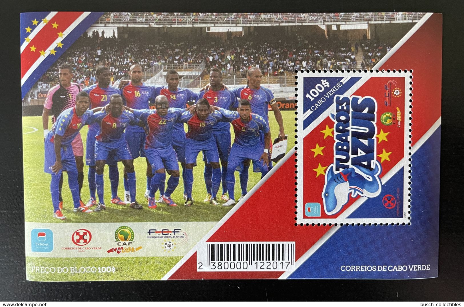 Cape Verde Cabo Verde 2012 Mi. Bl. 45 Football Fußball Soccer Tubaroes Azul CAN Africa Cup 2013 - Africa Cup Of Nations