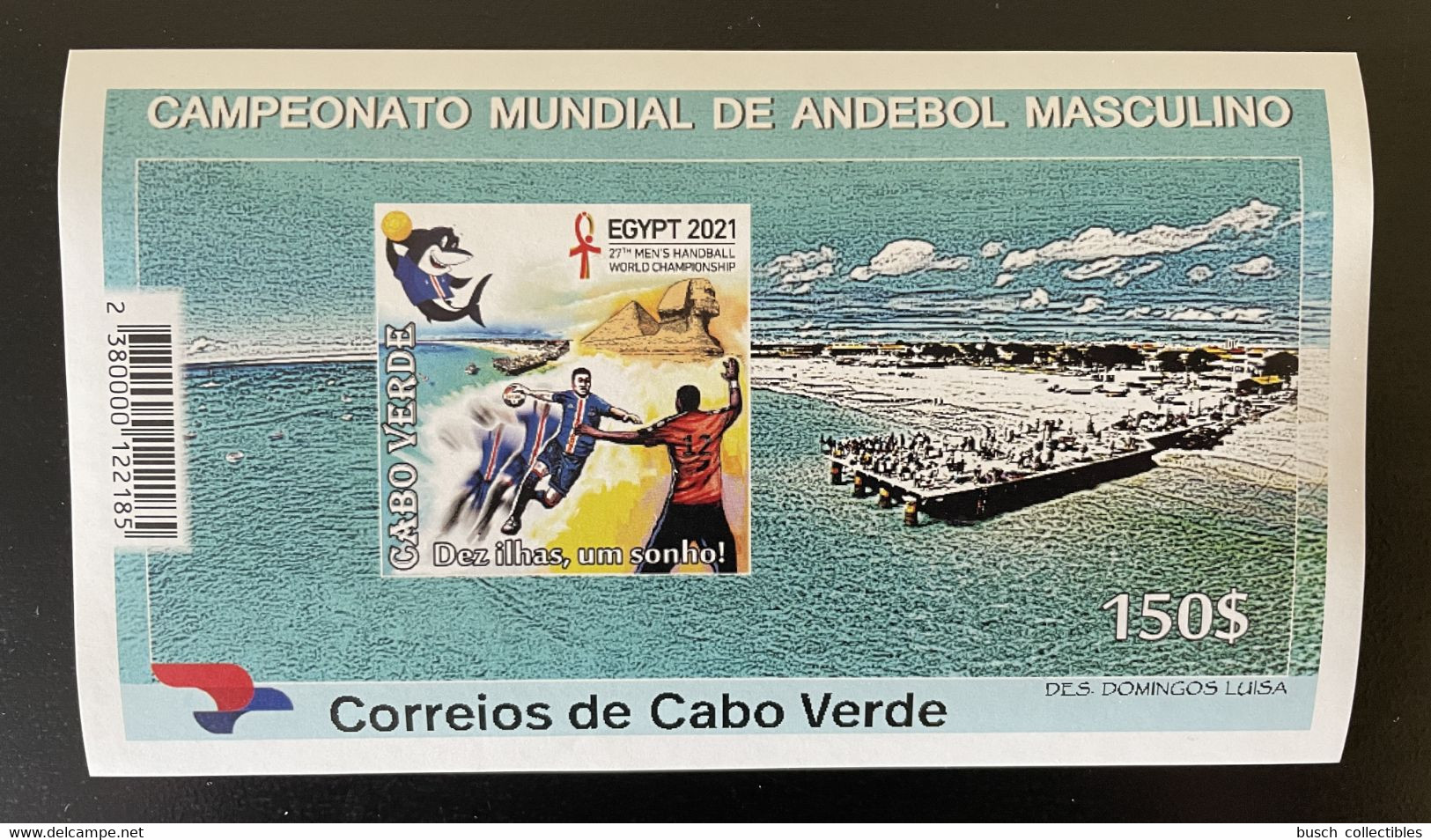 Cape Kap Cabo Verde 2021 Mi. Bl. ? Egypt Egypte Handball World Championship Sphinx Shark Haifisch Requin MNH - Cap Vert