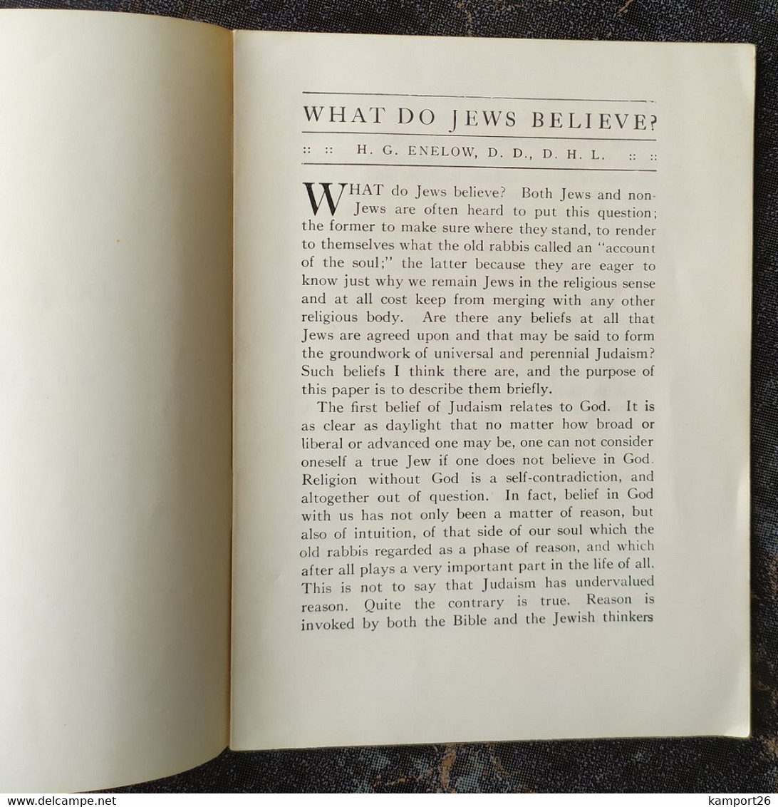 1960s What Do Jews Believe HEBREW CONGREGATIONS Sabbath RELIGION & SPIRITUALITY Spiritualité H.G. ENELOW - Judaismus