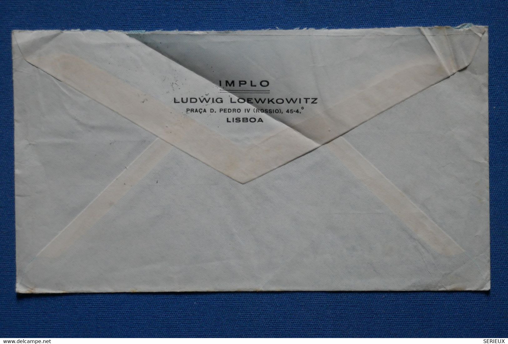 T16  PORTUGAL BELLE LETTRE ASSEZ RARE  1950 LISBOA A ST FELIX FRANCE +PAIRE DE T.P 1$75   $ - Lettres & Documents