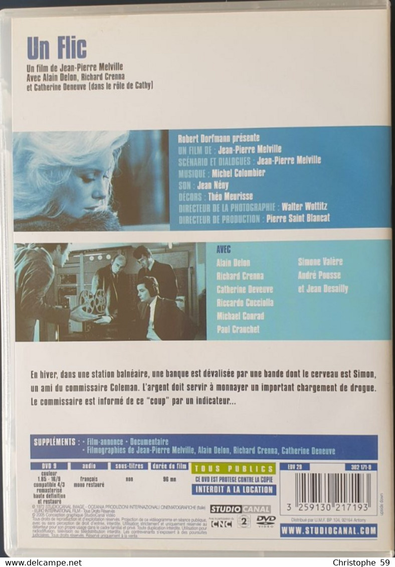 3 DVD Jean Pierre Melville. Le Cercle Rouge - L'armée Des Ombres - Un Flic. - Klassiker