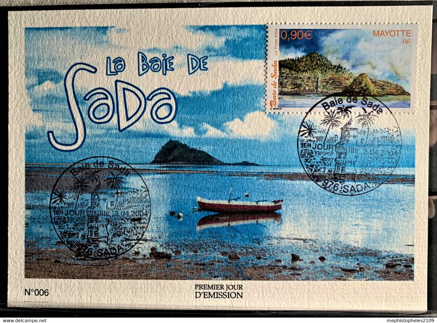 MAYOTTE 2004 - FDC Numéroté 006 - Baie De Sada - Storia Postale