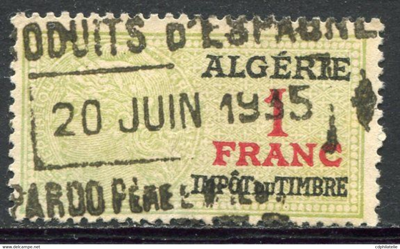 ALGERIE TIMBRE FISCAL OBLITERE  " ALGERIE  1 FRANC IMPOT DU TIMBRE " - Used Stamps