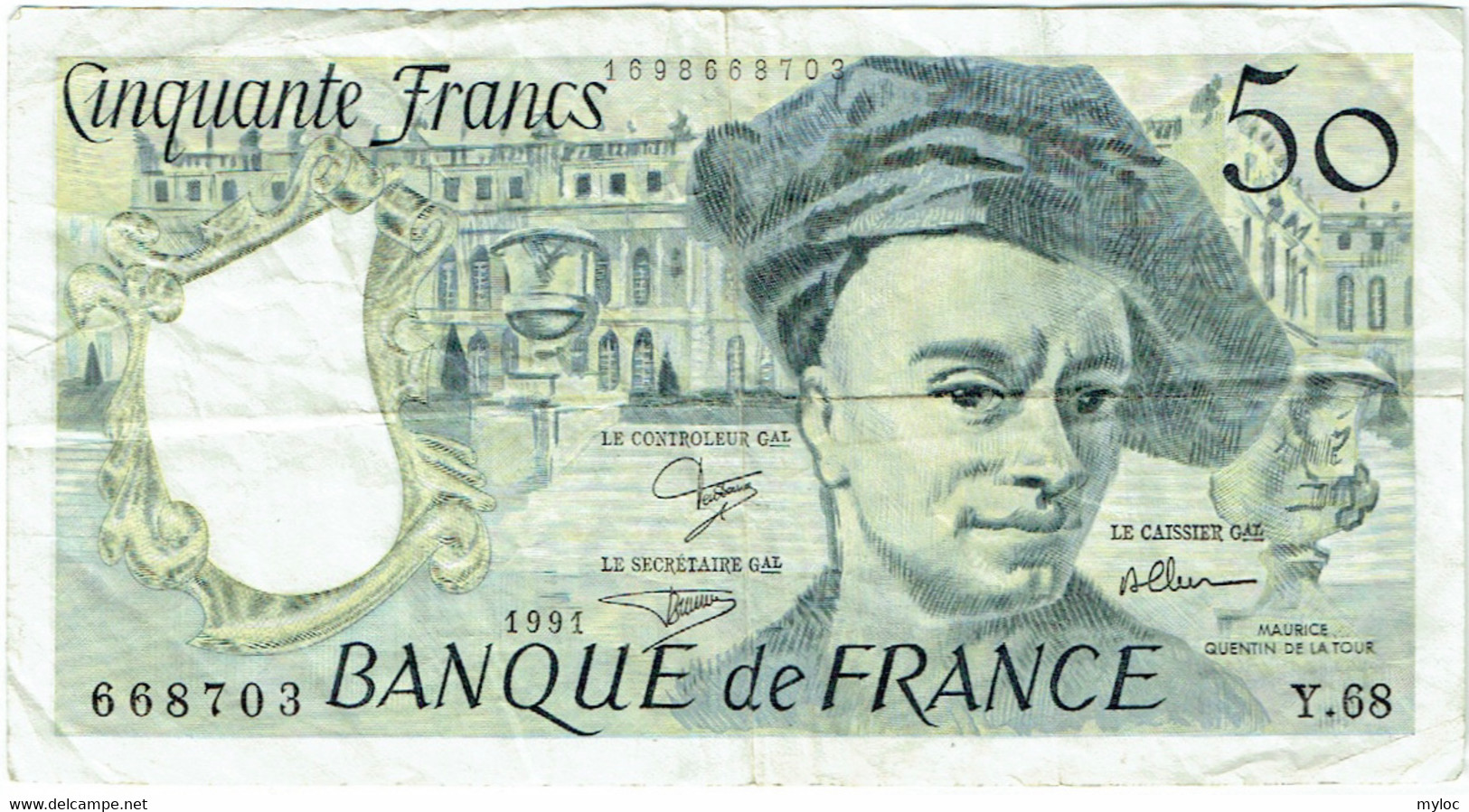 France. Billet 50 Francs, Quentin De La Tour. 1991. - 50 F 1976-1992 ''Quentin De La Tour''