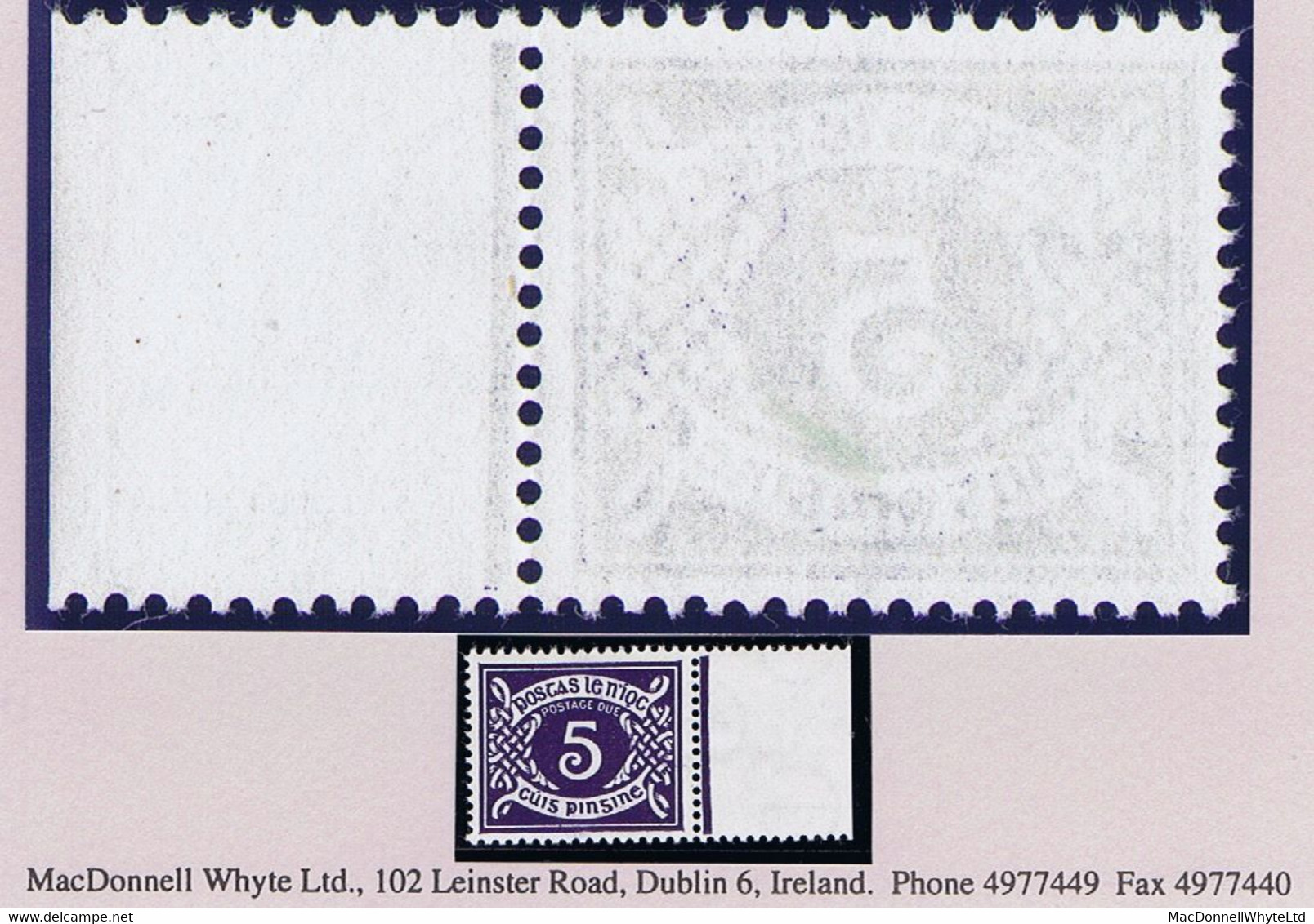 Ireland Postage Due 1940-69 E 5d Variety Watermark Inverted Marginal Mint Unmounted Never Hinged - Postage Due