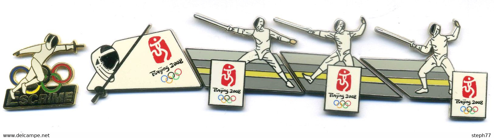 5 Pin's Sport Escrime Olympic Games Pekin Jeux Olympiques 2008 - Escrime