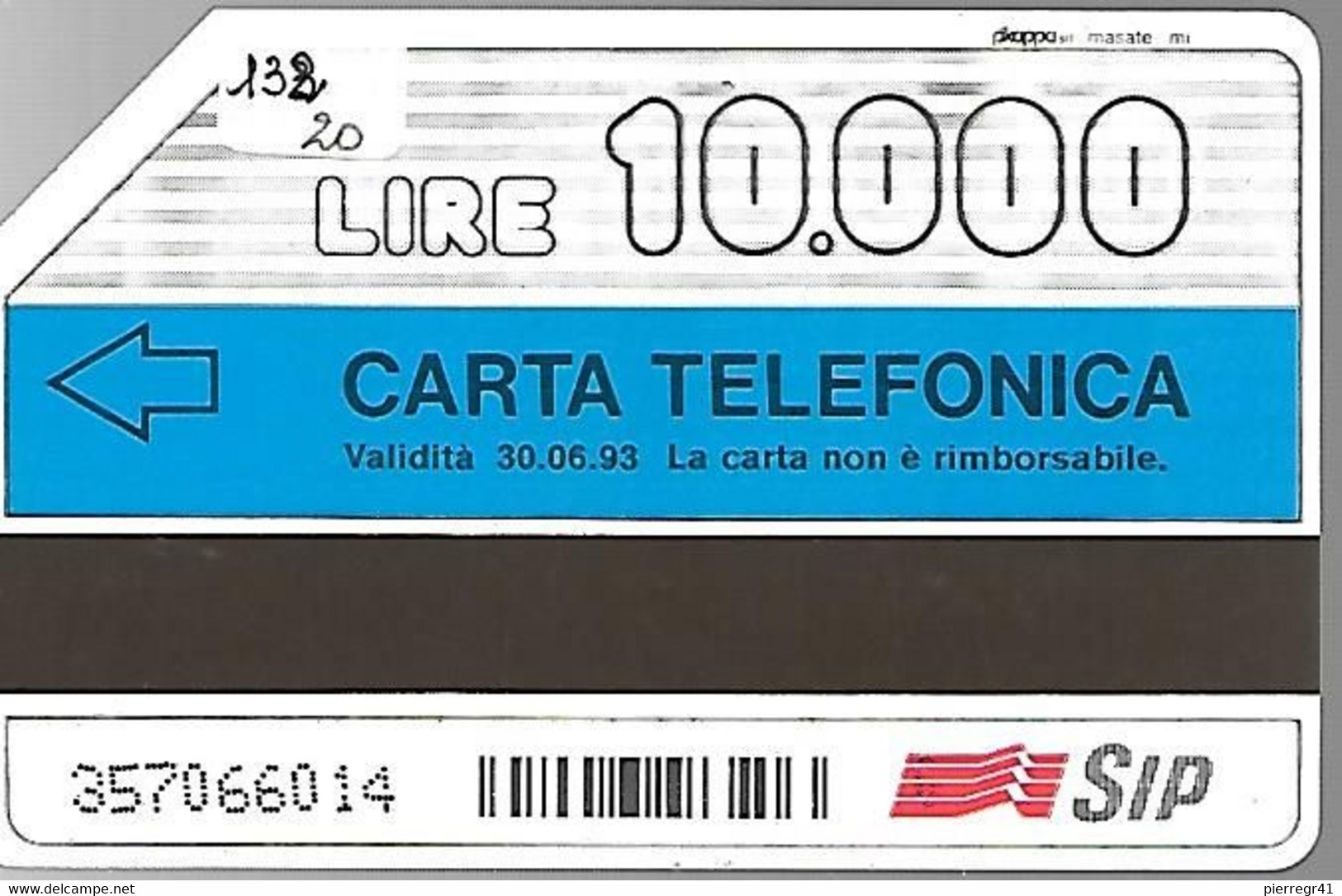 CARTE -ITALIE-Serie Pubblishe Figurate-Catalogue Golden-10000L-ISOLA ARTIGIANATO-N°138-30/06/93-Pik -Utilisé-TBE-RARE - Öff. Vorläufer