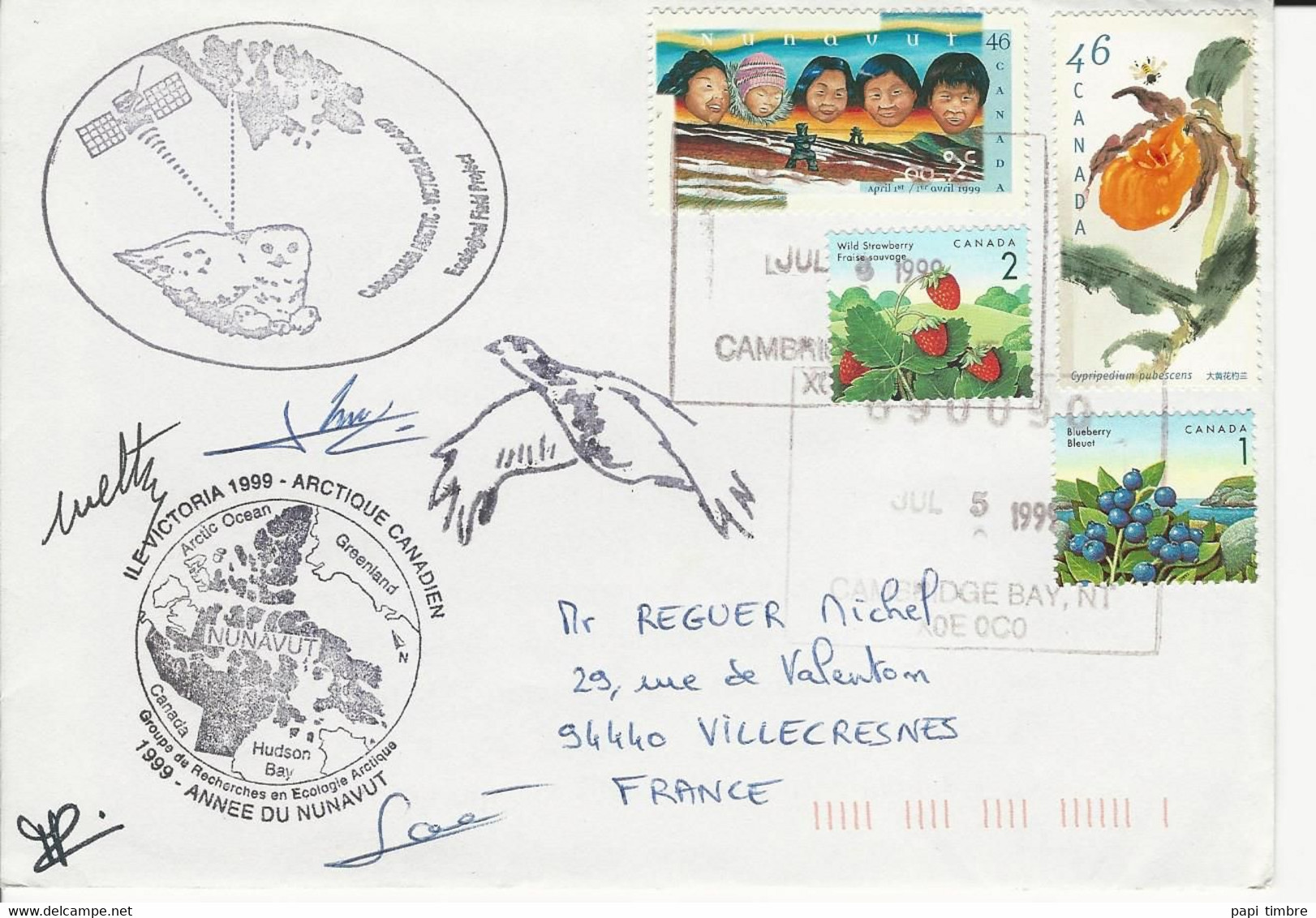 Plis Polaires - 1999 - Année Du Nunavut - Lot De 3 Enveloppes - Programmi Di Ricerca