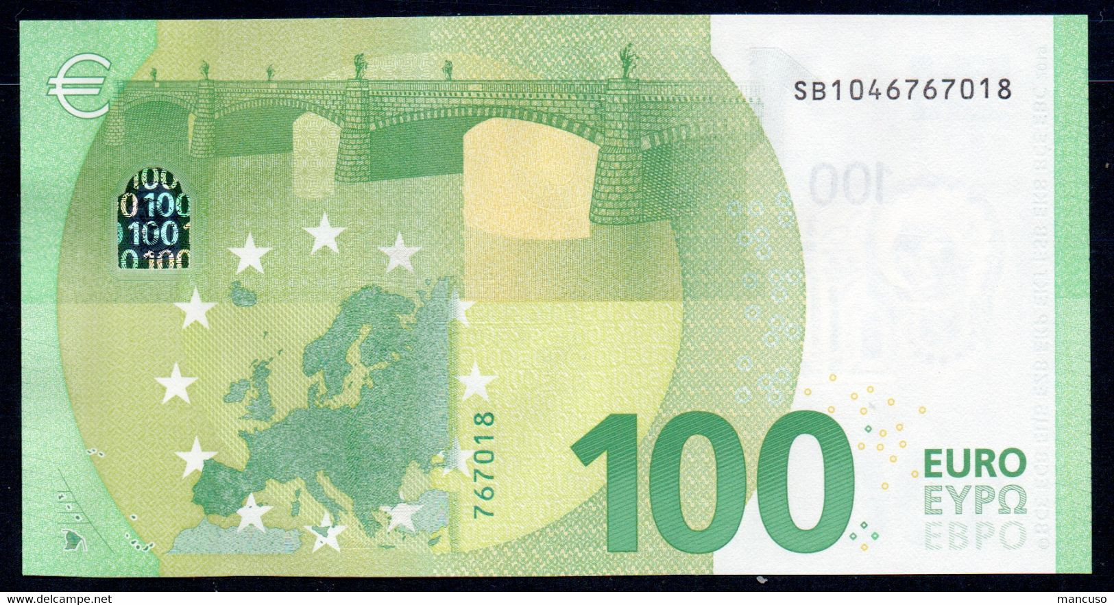 100 EURO ITALIA SB S007  "04" - DRAGHI  UNC - 100 Euro