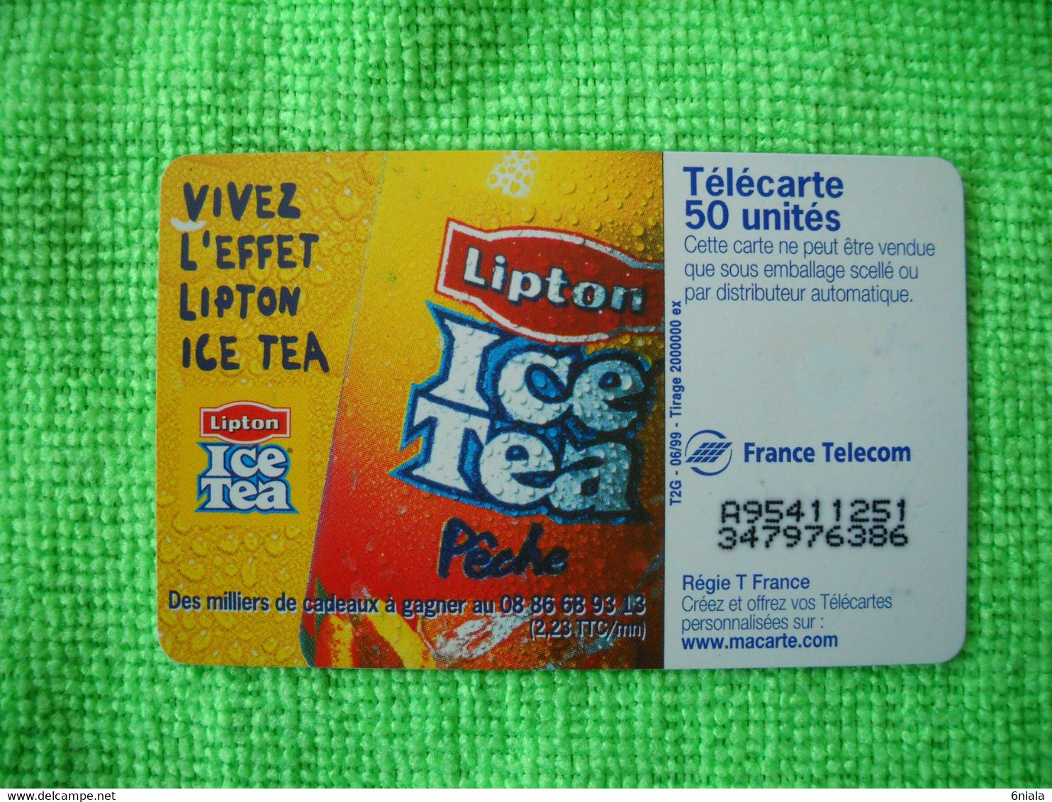 7083 Télécarte Collection ICE TEA L'appel Du Thé Glacé   (Boisson) 50u  ( Recto Verso)  Carte Téléphonique - Alimentation