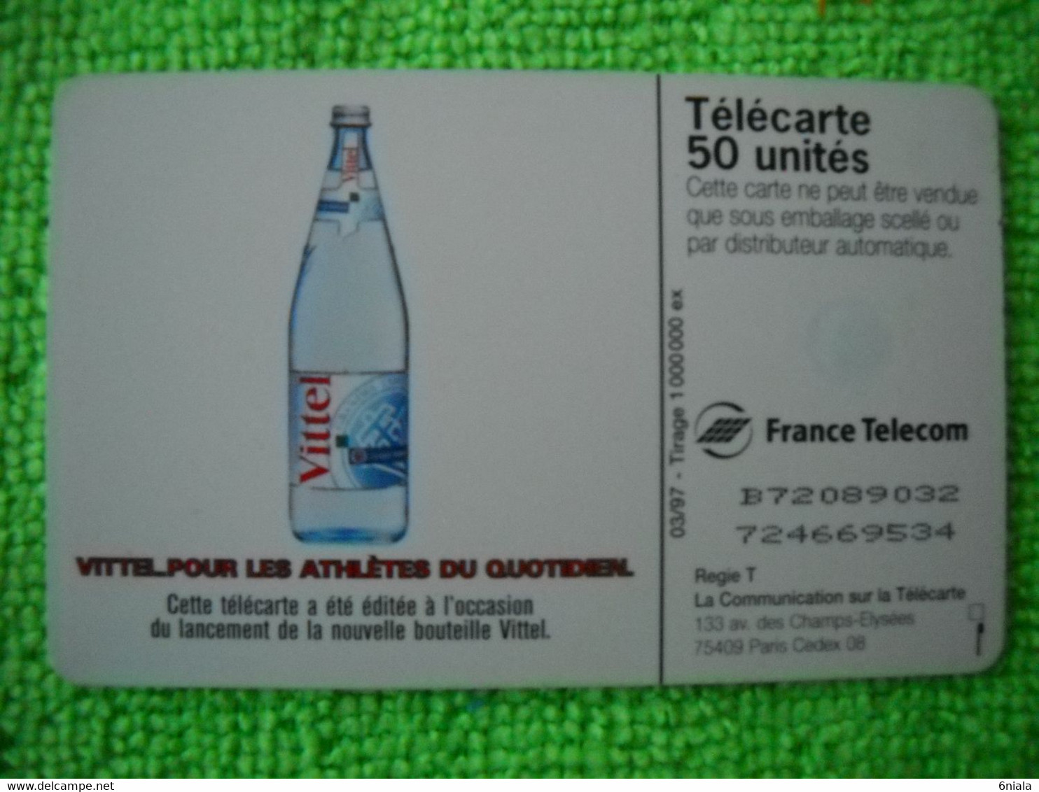 7092 Télécarte Collection Allo!  VITTEL  A L'eau !!!!  (Boisson Eau )   50u  ( Recto Verso)  Carte Téléphonique - Alimentation