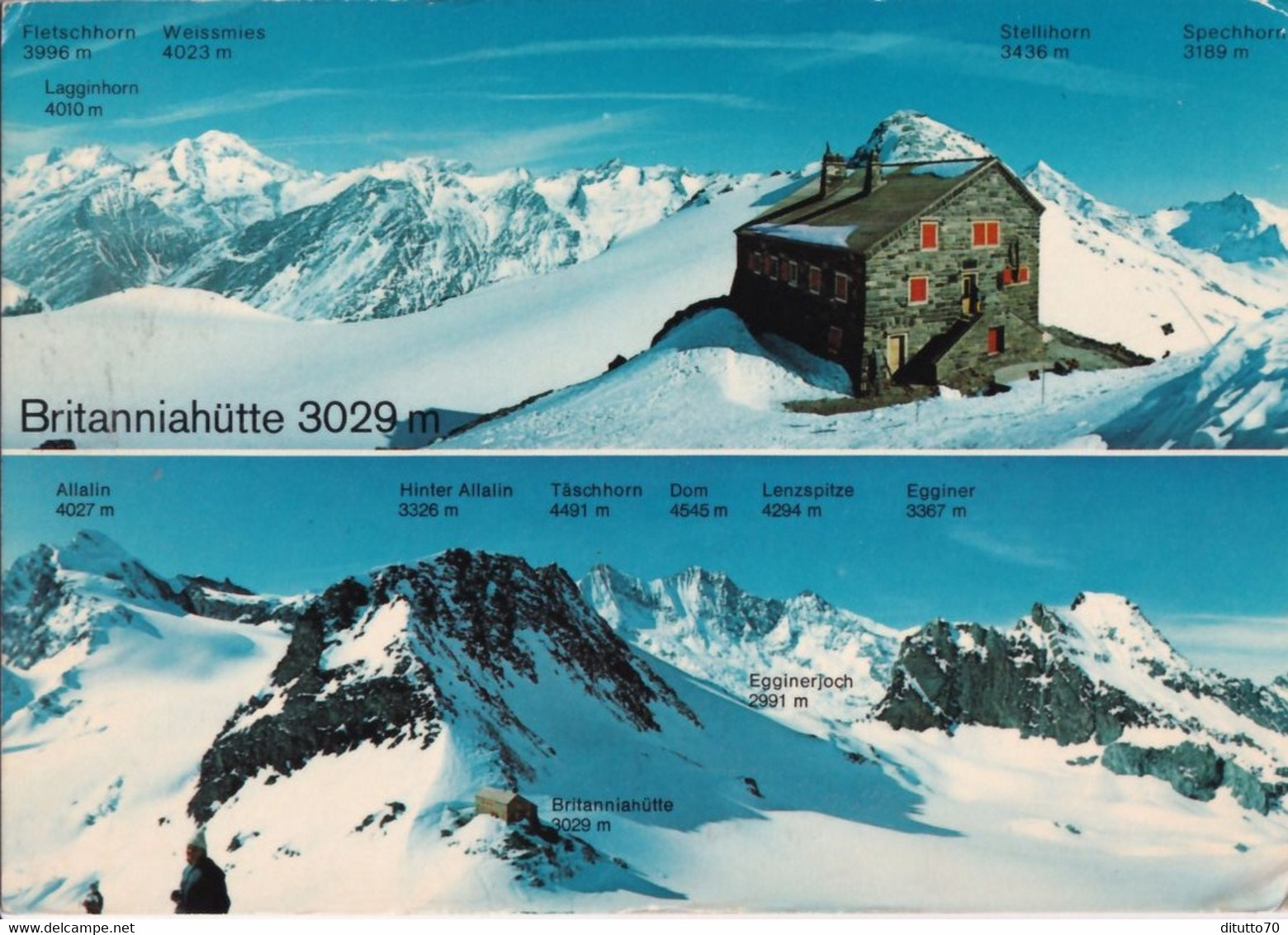 Britanniahutte Im Saas - Wallis - Formato Grande Viaggiata – E 17 - Saas Im Prättigau