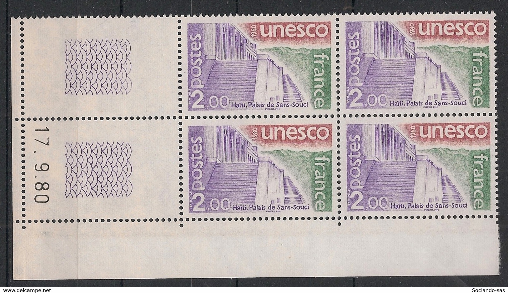 France - 1980 - Service N°Yv. 62 - Bloc De 4 Coin Daté - Neuf Luxe ** / MNH / Postfrisch - Dienstzegels