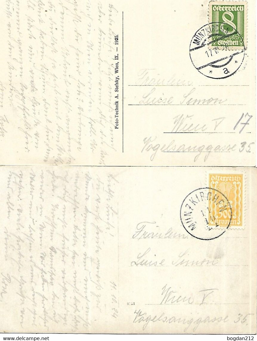 1924/25 - MUNZKIRCHEN , 2 Stk.  Gute Zustand, 2 Scan - Schärding