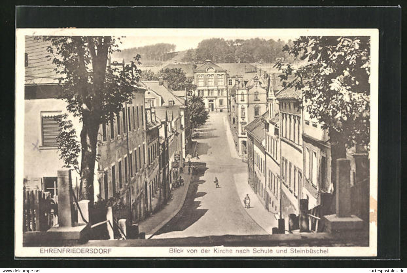 AK Ehrenfriedersdorf, Blick Von Der Kirche Nach Schule Und Steinbüschel - Ehrenfriedersdorf