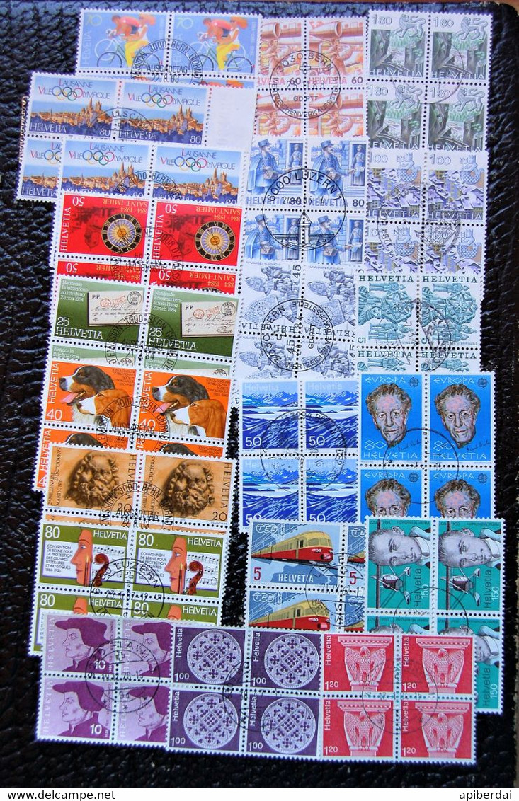 Suisse Switzerland - Small Batch Of 21 Blocs Of 4  Used - Sammlungen