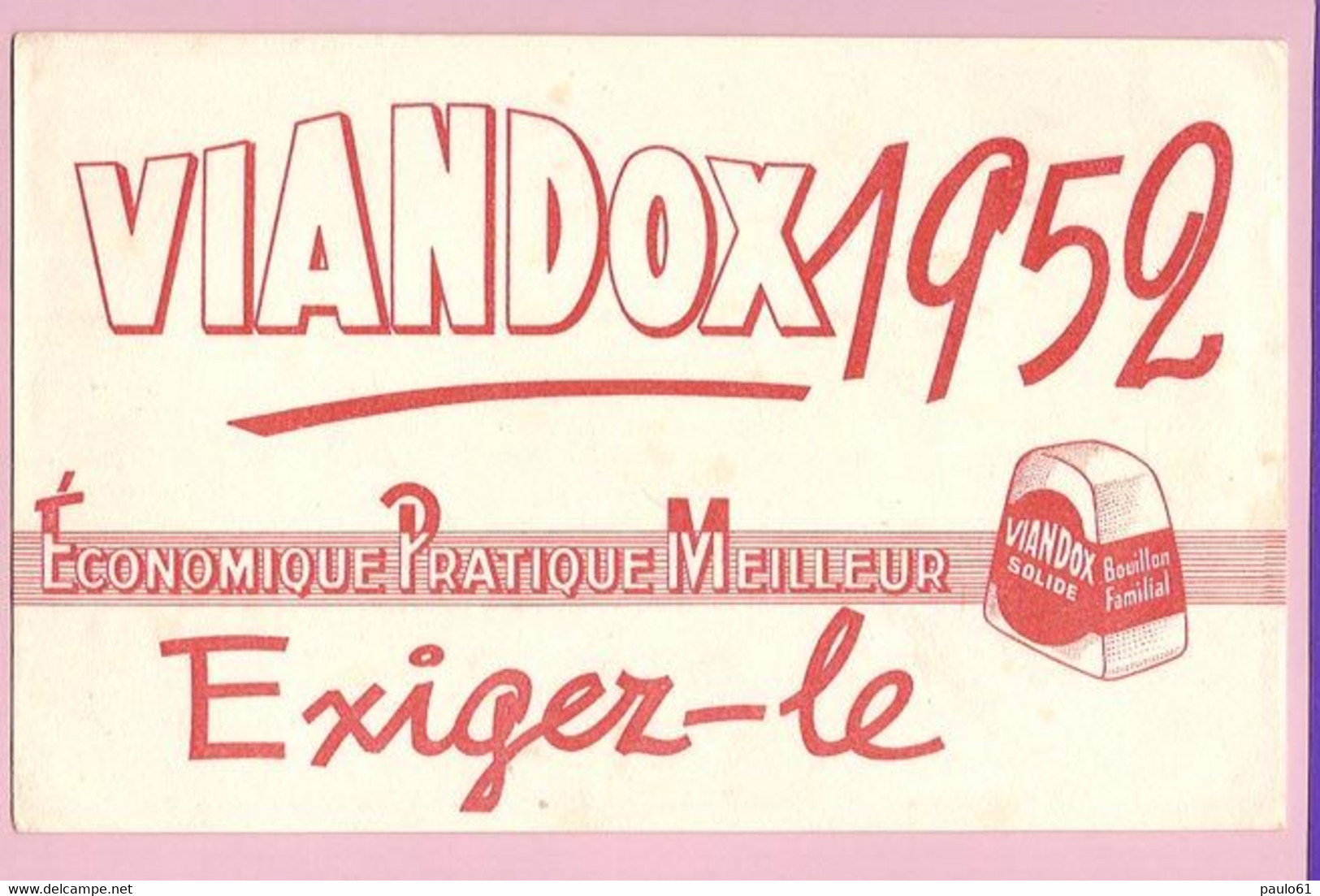 Buvard  :VIANDOX  1952 - Suppen & Sossen