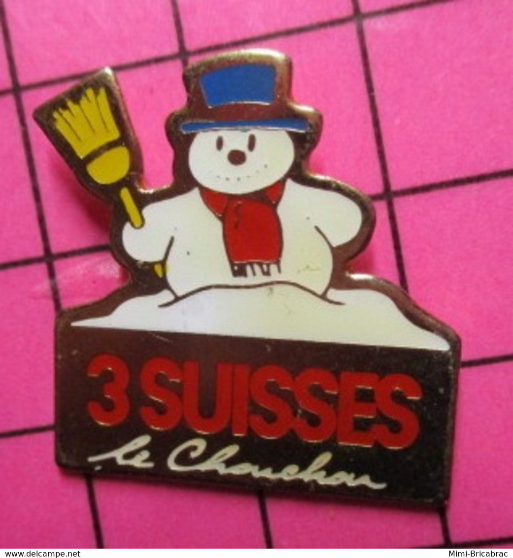 SP18 Pin's Pins / Beau Et Rare / THEME : NOEL / BONHOMME DE NEIGE 3 SUISSES LE CHOUCHOU - Weihnachten