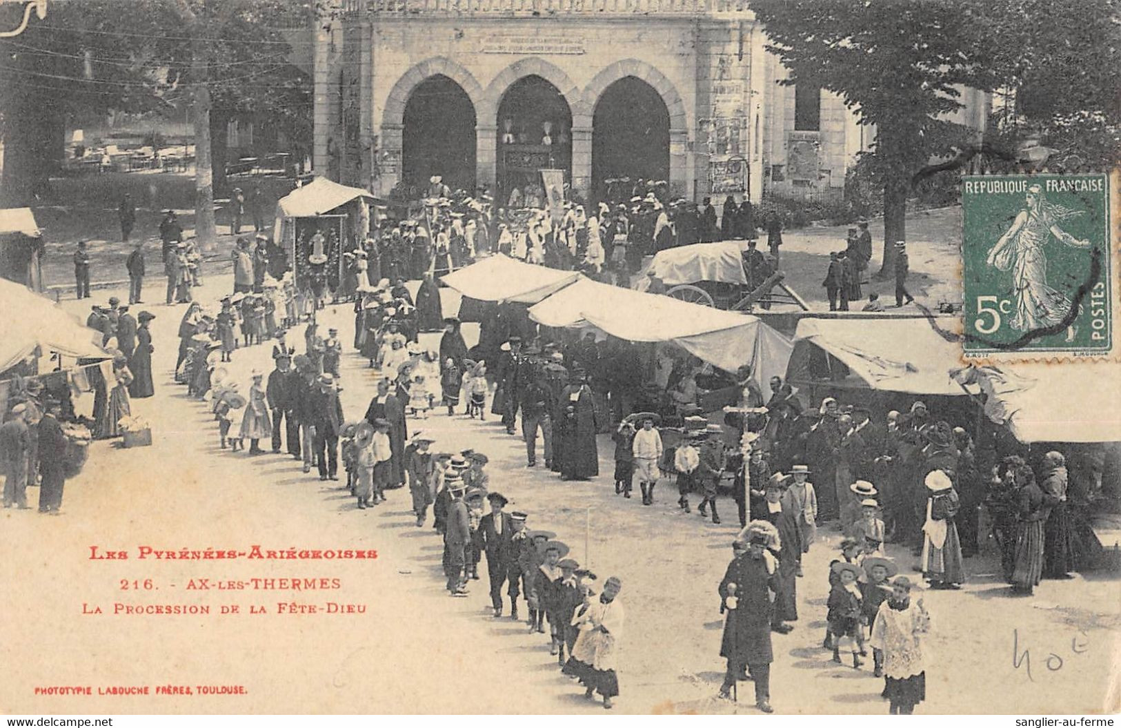 CPA 09 AX LES THERMES LA PROCESSION DE LA FETE DIEU - Ax Les Thermes