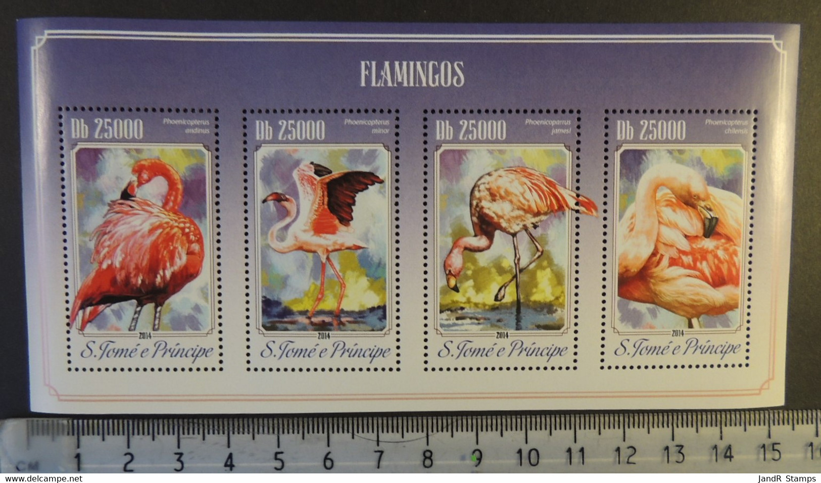 St Thomas 2014 Flamingos Birds M/sheet Mnh - Feuilles Complètes Et Multiples