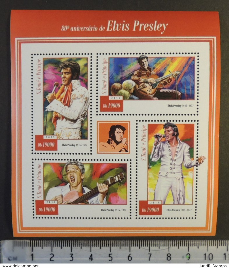 St Thomas 2015 Elvis Presley Cinema Music M/sheet Mnh - Full Sheets & Multiples