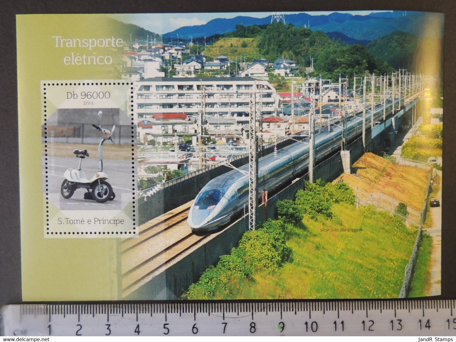 St Thomas 2014 Electric Transport Scooter Trains Railways S/sheet Mnh - Feuilles Complètes Et Multiples