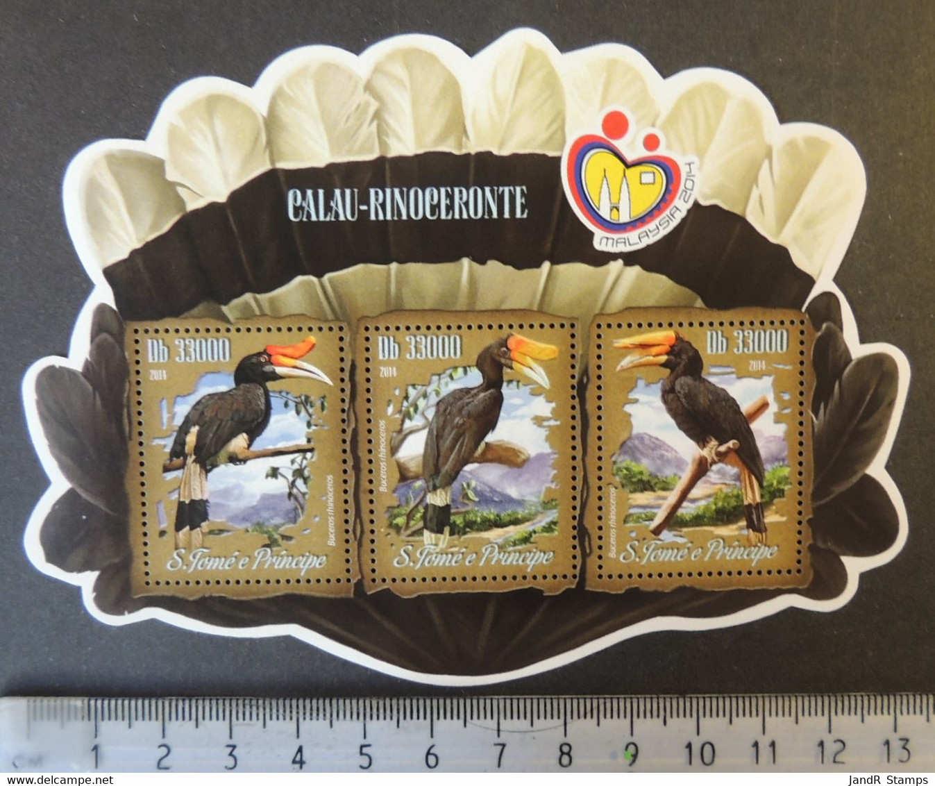 St Thomas 2014 Birds Hornbill Stamp Exhibition Malaysia M/sheet Mnh - Ganze Bögen