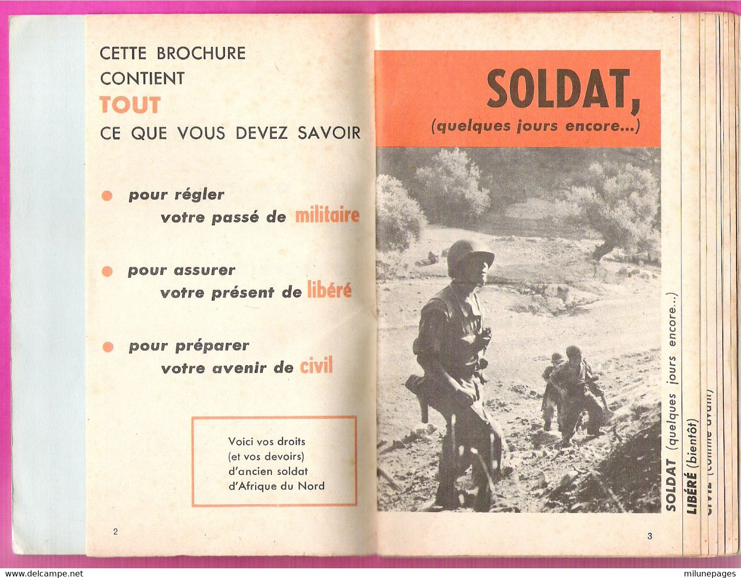 Livret De Propagande Armée Française Militaire D'Hier Civil De Demain Retour Des Soldats De La Guerre D'Algérie Et AFN - Other & Unclassified