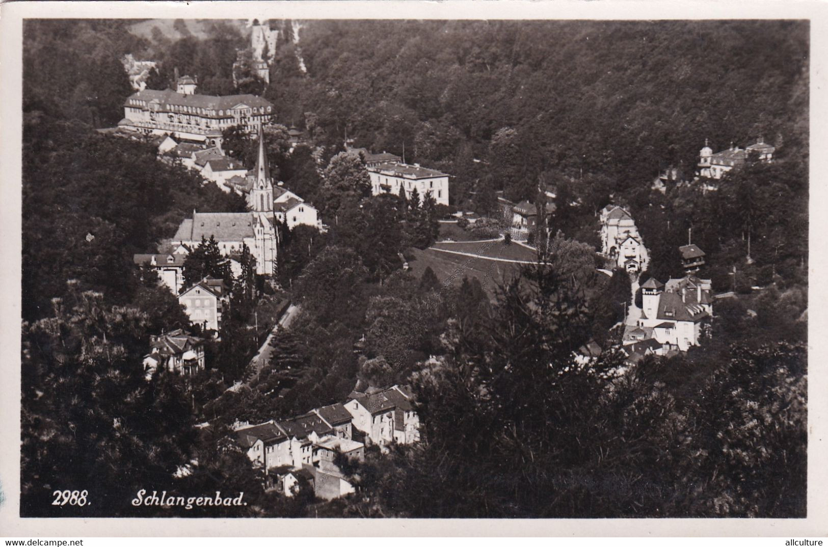 A7376- SCHLANGENBAD, GERMANY  AERIAL VIEW, PANORAMA CHURCH CASTLE ARCHITECTURE HOUSES, VINTAGE POSTCARD - Schlangenbad