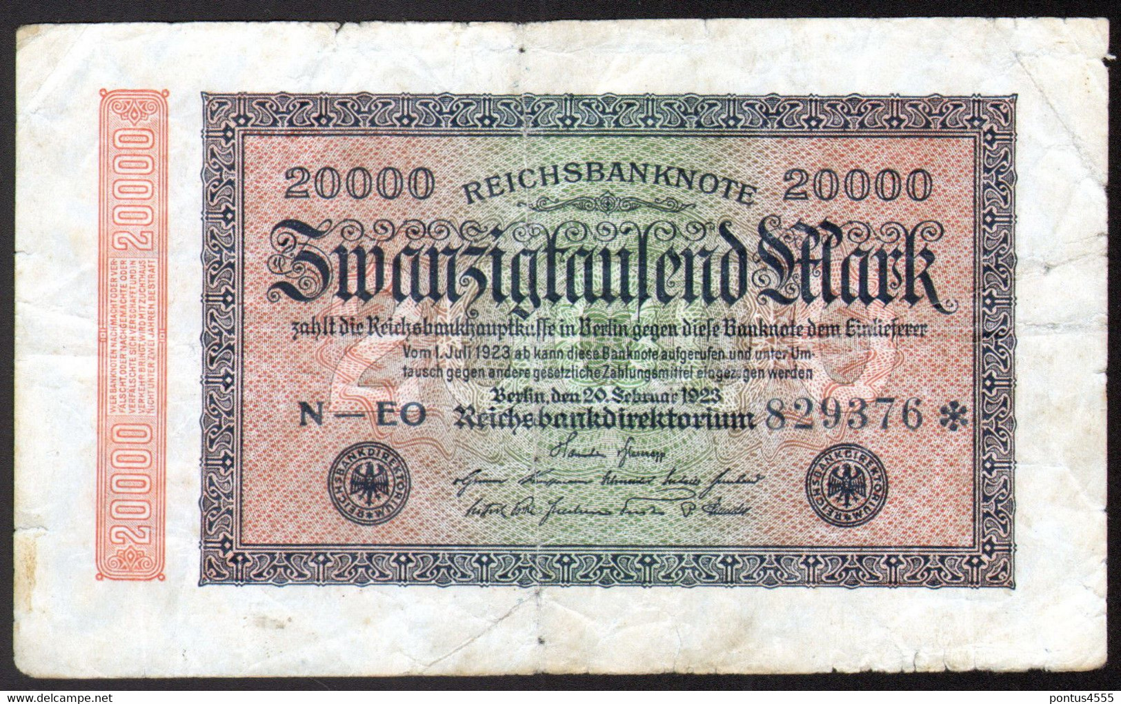 Germany 1923 - 20000 Mark Ser.N [Kr. 85b] - 20.000 Mark