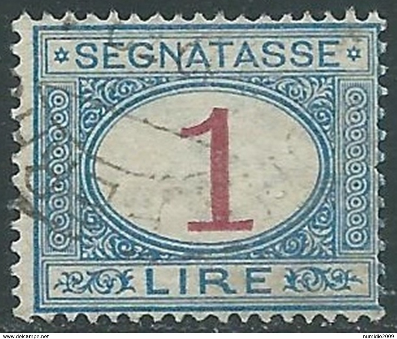 1890-94 REGNO SEGNATASSE USATO 1 LIRA - RE31-10 - Taxe