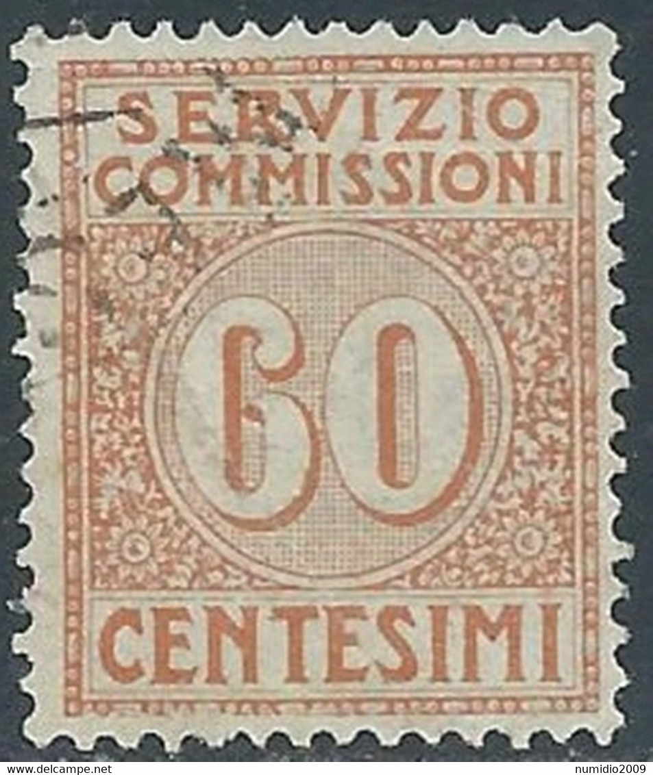 1913 REGNO SERVIZIO COMMISSIONI USATO 60 CENT - RE28-5 - Tax On Money Orders