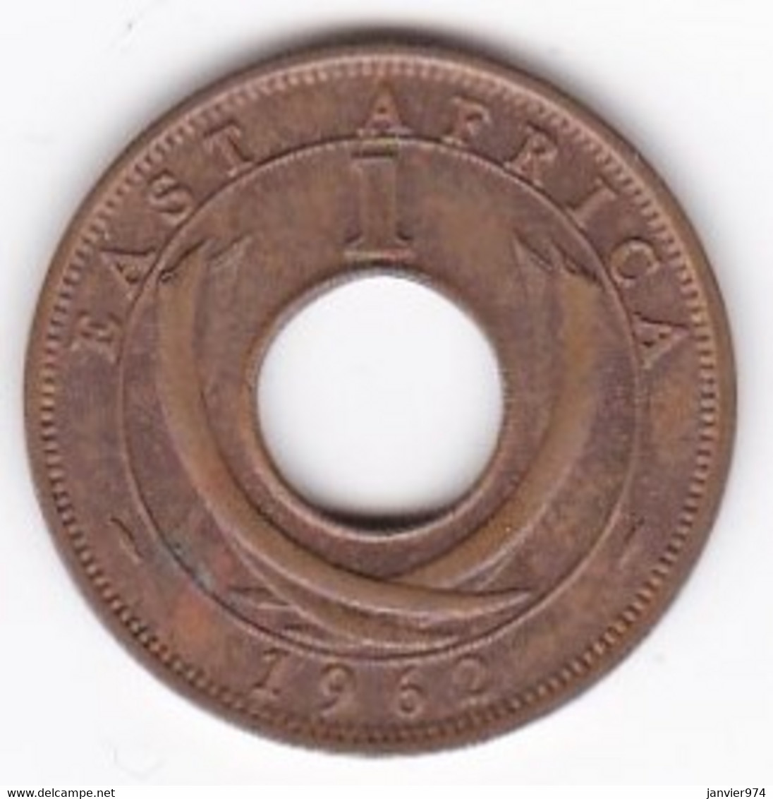 East Africa 1 Cent 1962 Elizabeth II, En Bronze, KM# 35 - British Colony