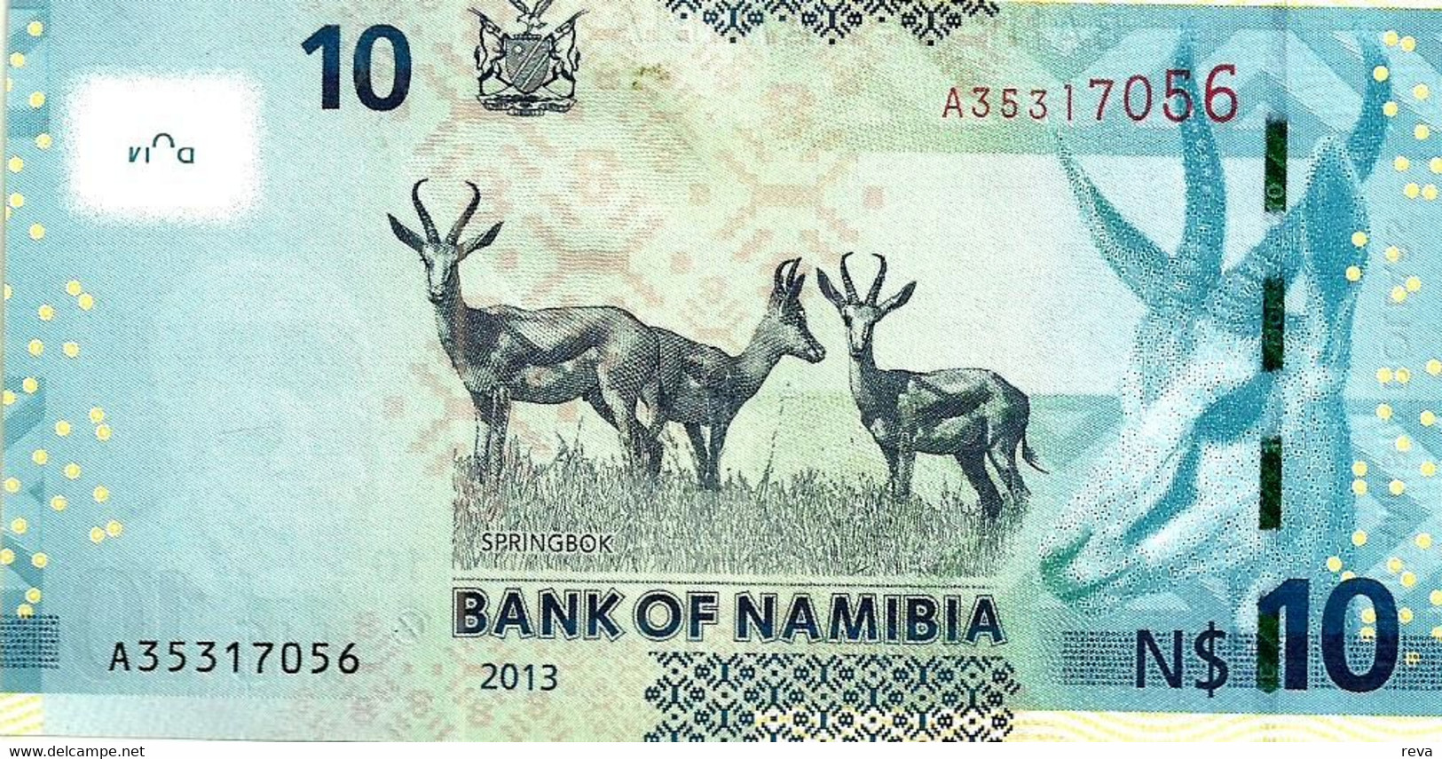 NAMIBIA $10 BLUE MAN FRONT ANIMAL BACK  2013  P.11b UNC READ DESCRIPTION!!!!! - Namibia