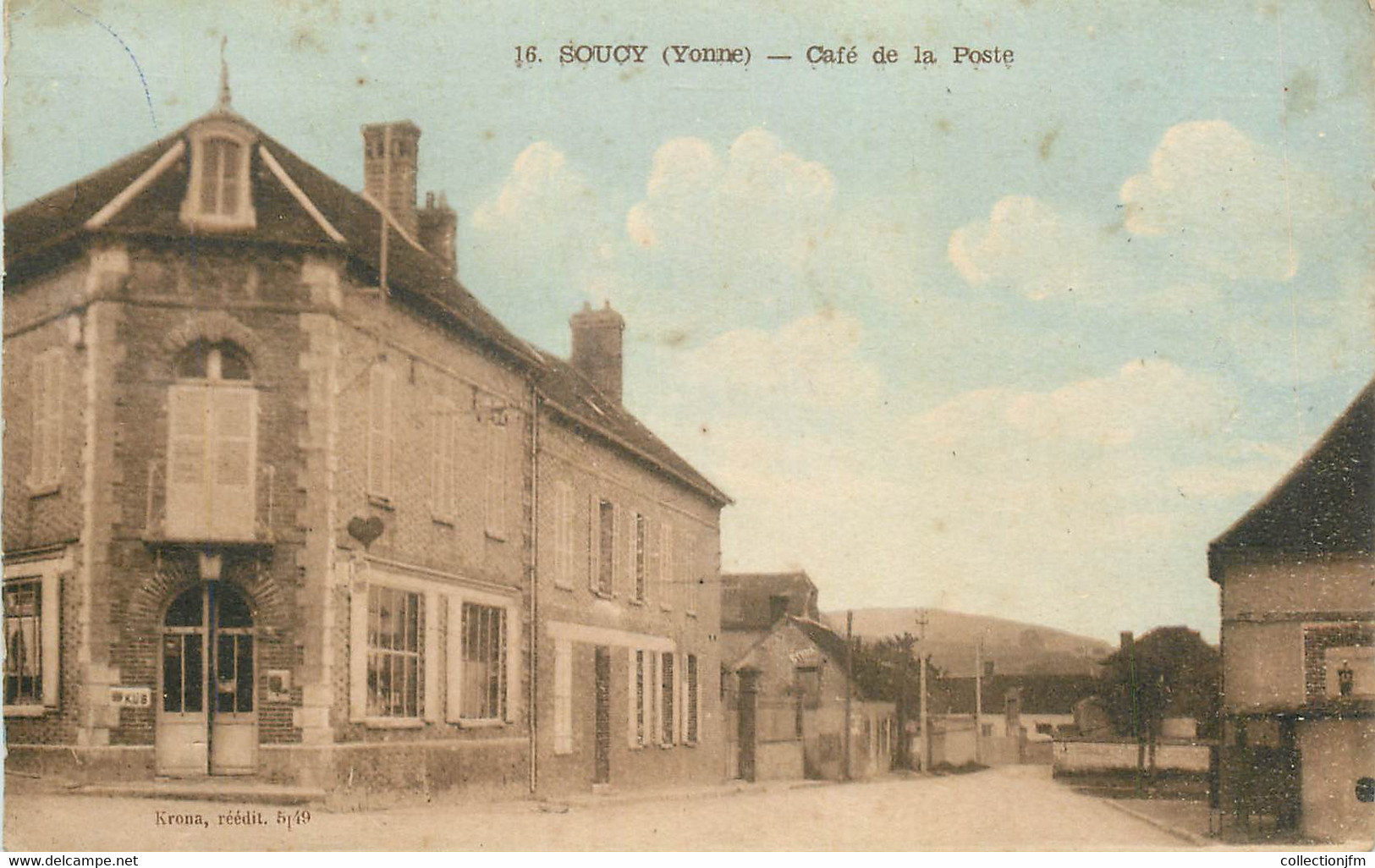 CPA FRANCE 89  "Soucy, Café E La Poste" - Soucy