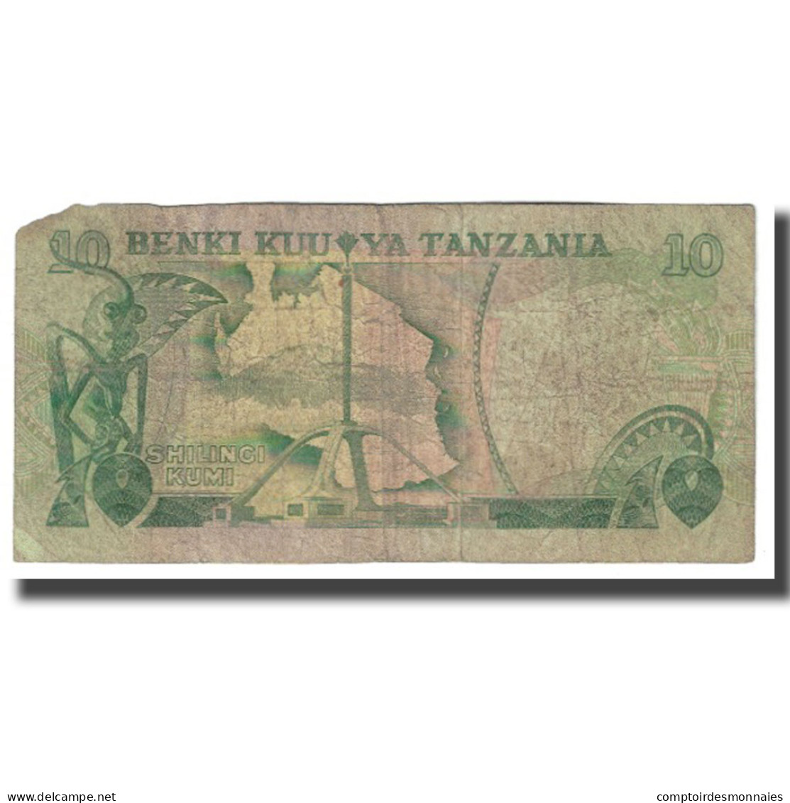 Billet, Tanzania, 10 Shilingi, KM:6a, TB - Tanzania